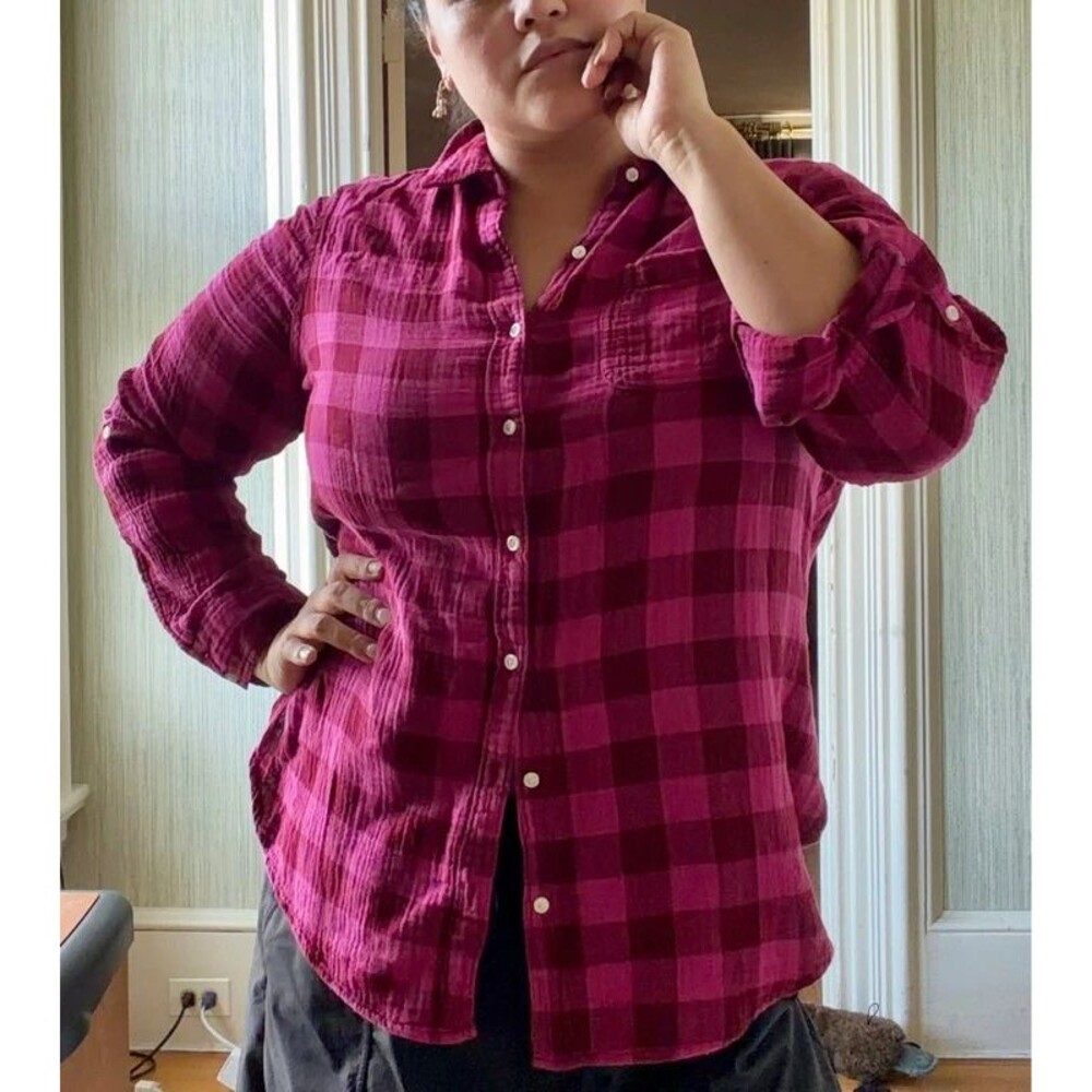 St. John's Bay Pink Plaid Shirt